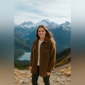 Black Tape brown button shacket size large